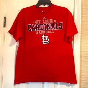 Majestic St. Louis Cardinals red tshirt adult size Large